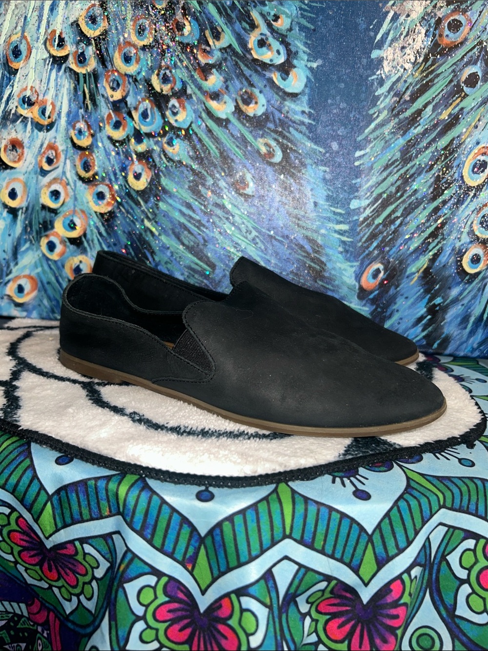 Lucky Brand Size 8 Charcoal Black Slip-On Casual Shoes